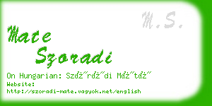 mate szoradi business card